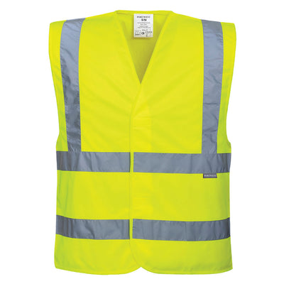 Hi Vis Vest Two Band and Brace Yellow