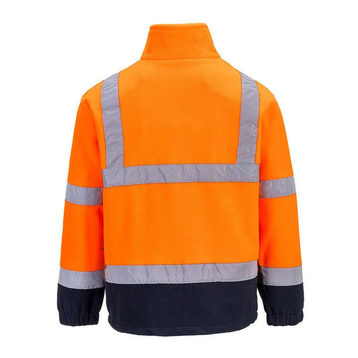 Hi Vis Fleece Two Tone Orange Navy Back