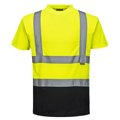 S378 Hi Vis T Shirt Two Tone Yellow Black