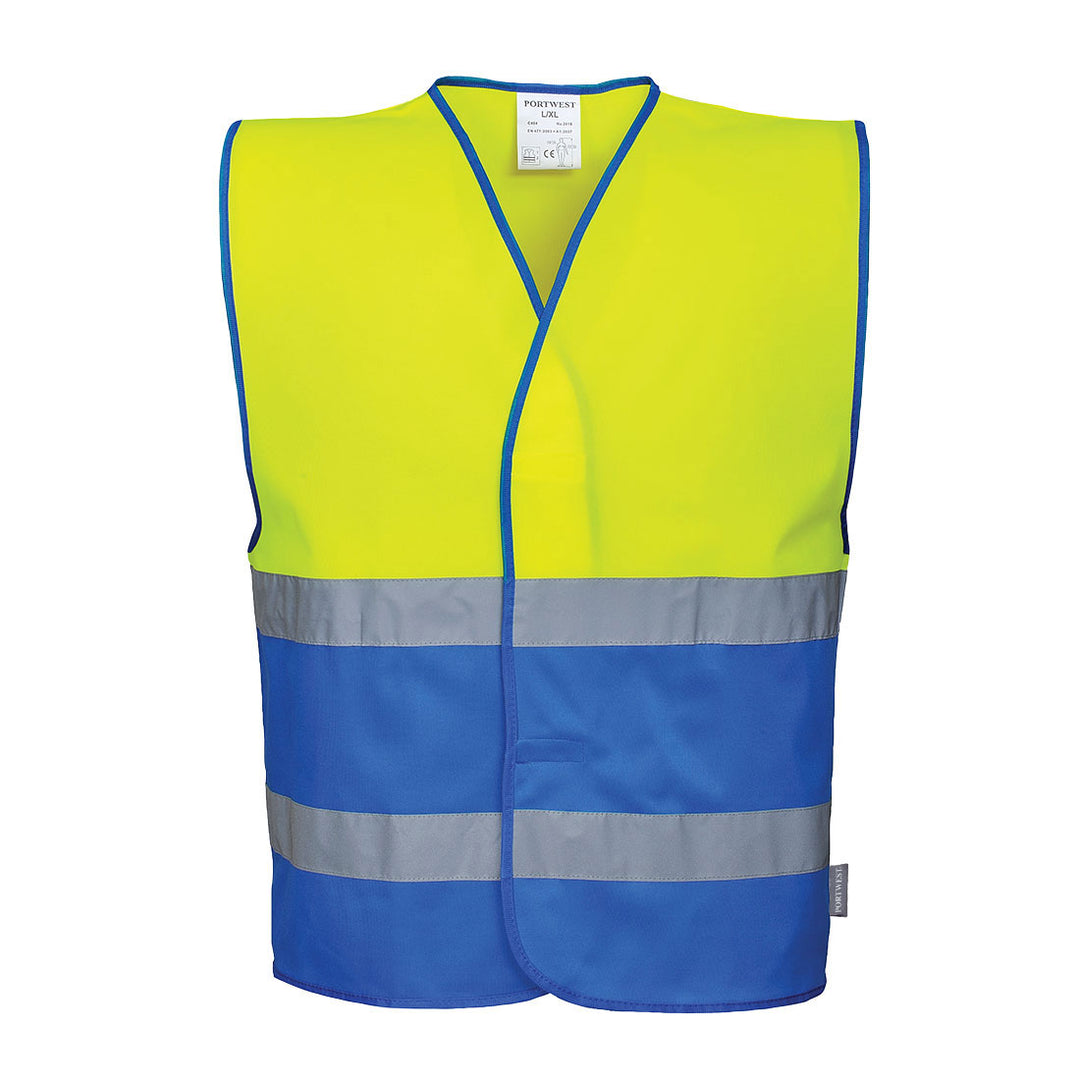 Hi Vis Two Tone Vest Yellow/Royal Blue