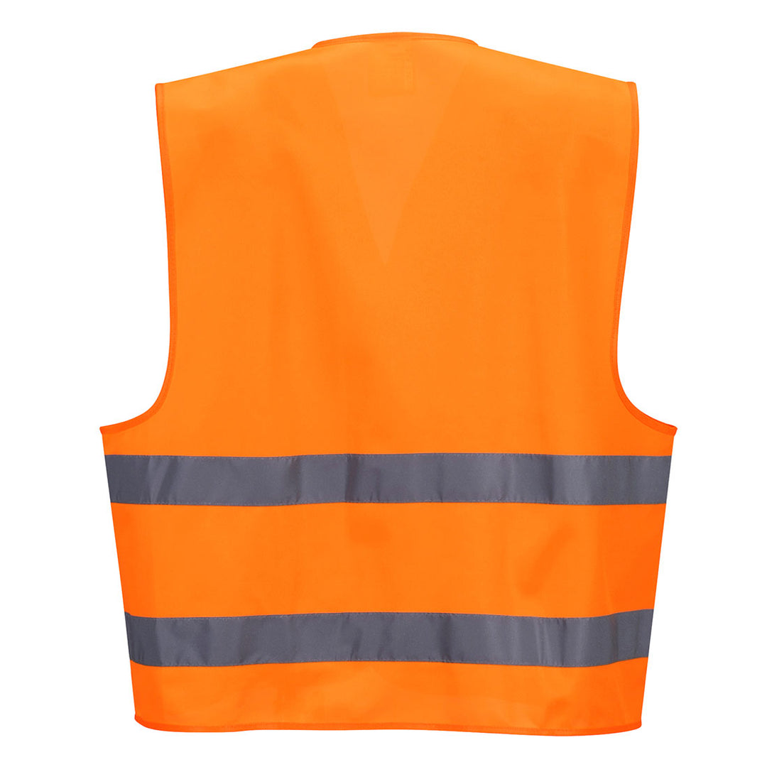 Hi Vis Vest Dual ID Holder Orange Back