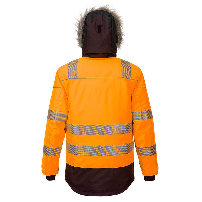 Hi-Vis Winter Parka Jacket Orange/Black Reverse