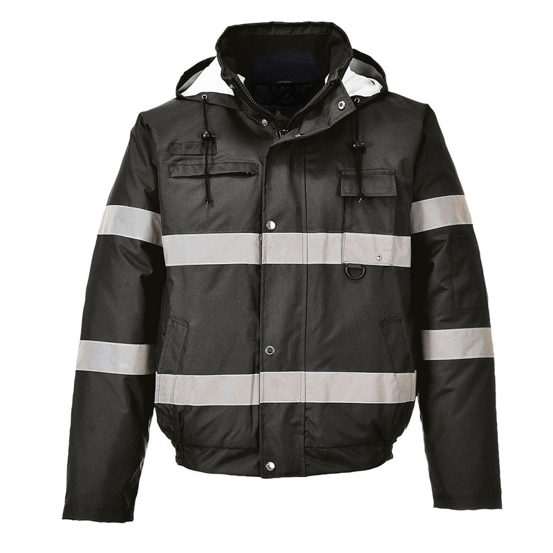 Iona Lite Reflective Bomber Jacket Black