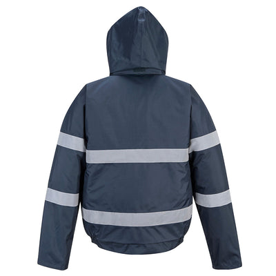 Iona Lite Reflective Bomber Jacket Navy Back