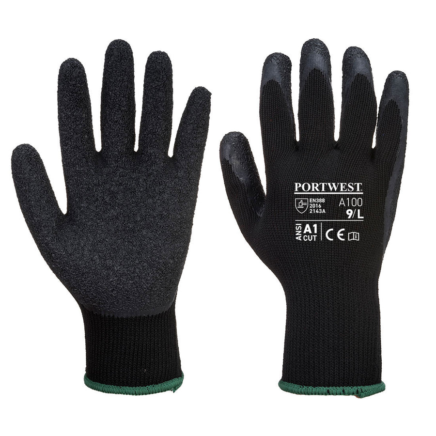 A100 Latex Grip Glove Black