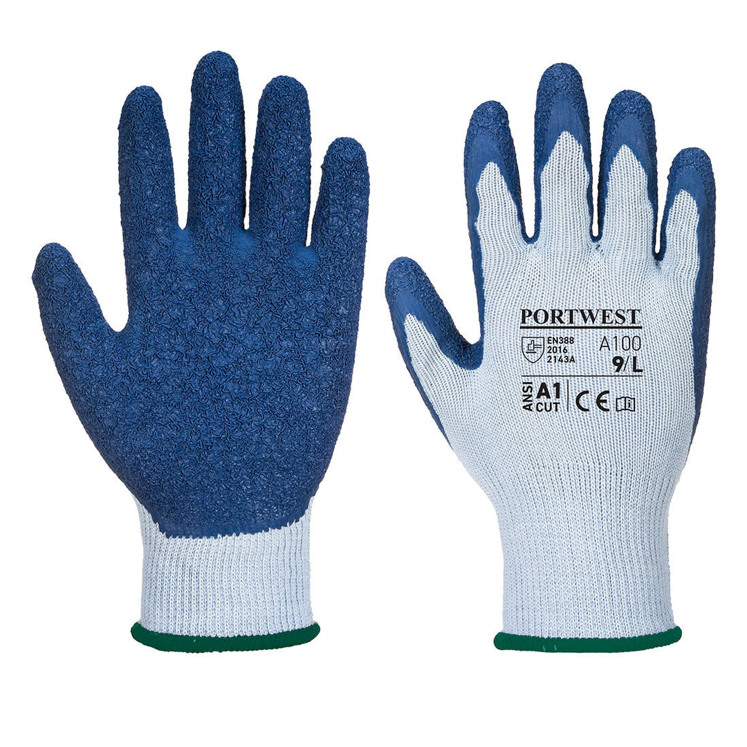A100 Latex Grip Glove Grey Blue
