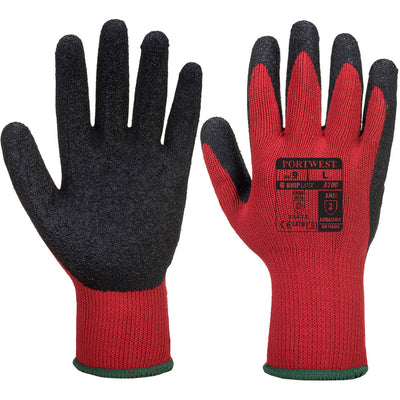 A100 Latex Grip Glove Red Black