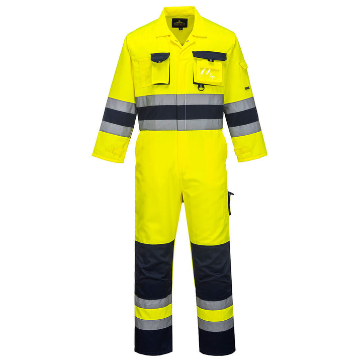 Nantes Hi Vis Coverall Yellow Navy