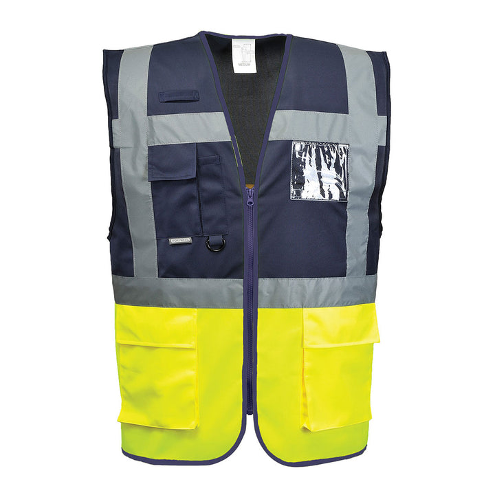 Paris Executive Hi Vis Vest Yellow Navy