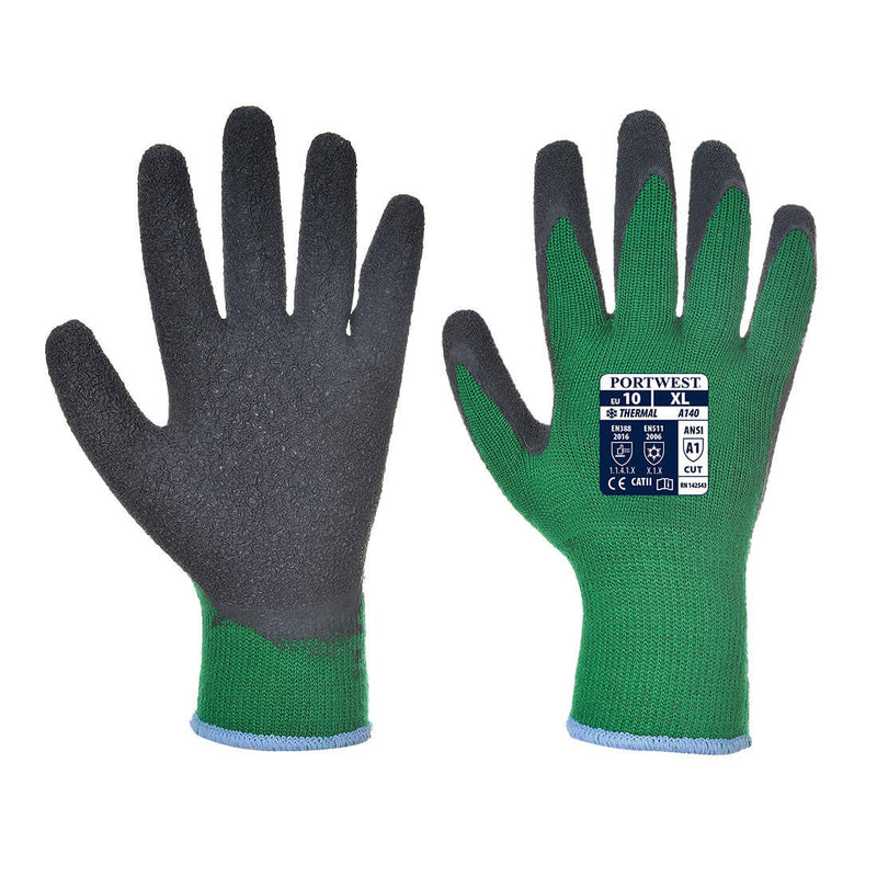 Thermal Grip Glove Latex Green Black