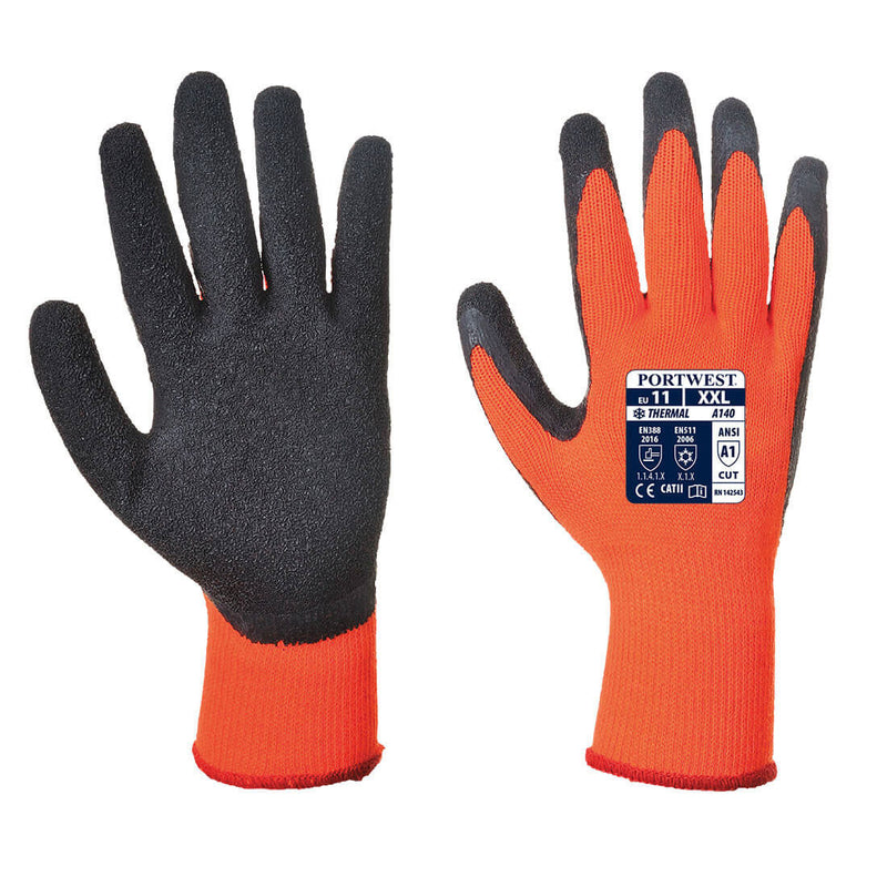 Thermal Grip Glove Latex Orange Black