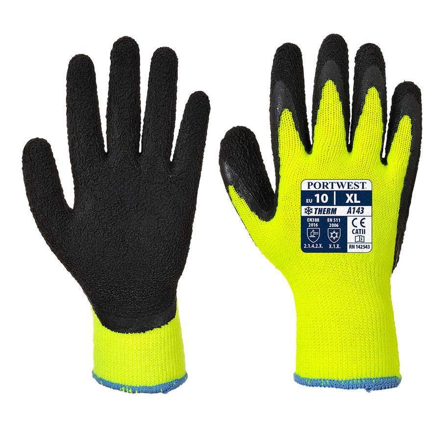 Thermal Soft Grip Gloves Yellow/Black