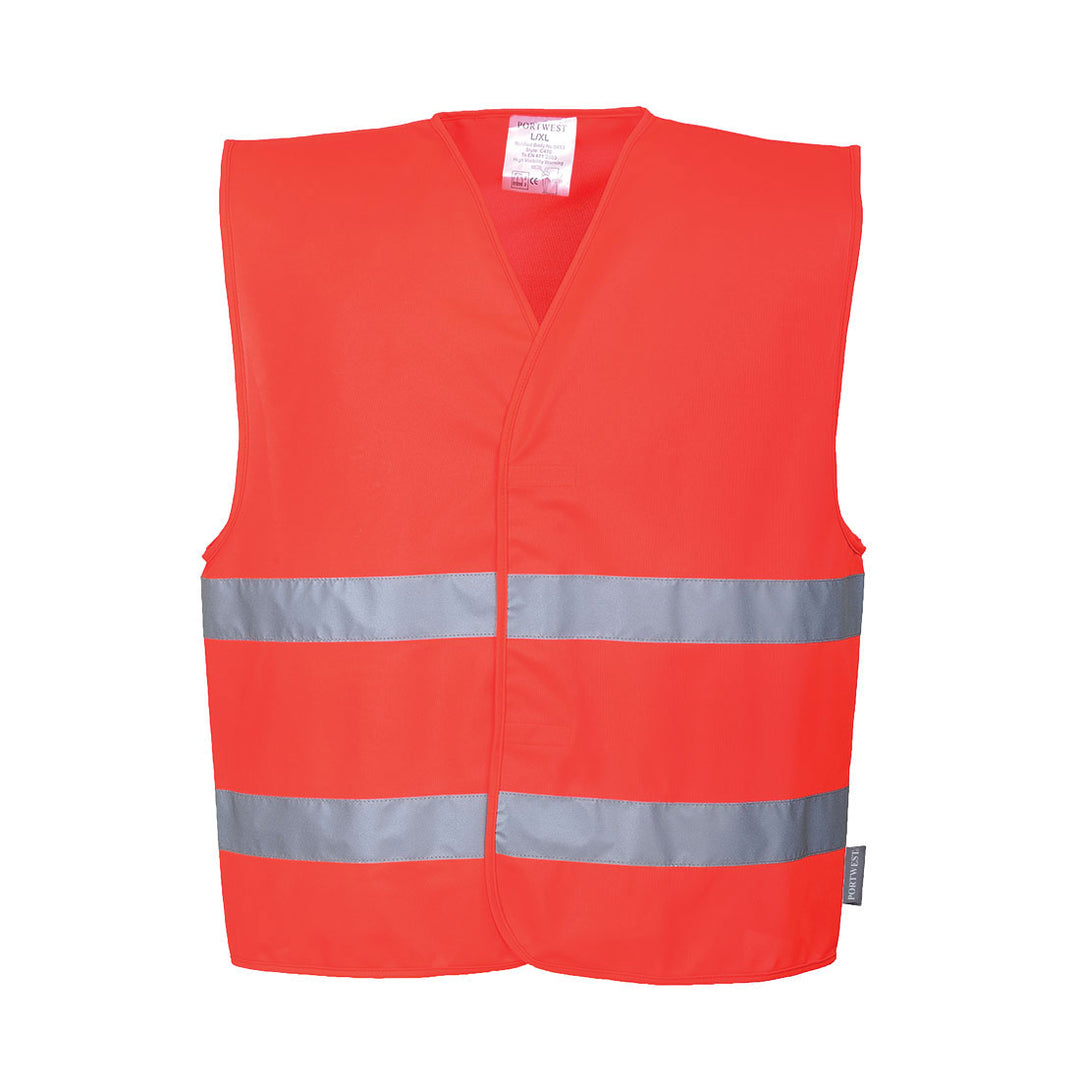 Two Band Hi Vis Vest Red