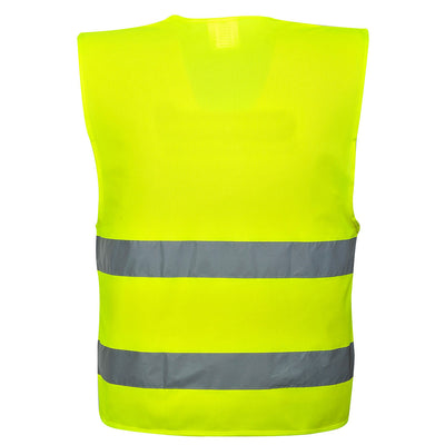 Two Band Hi Vis Vest Yellow Back