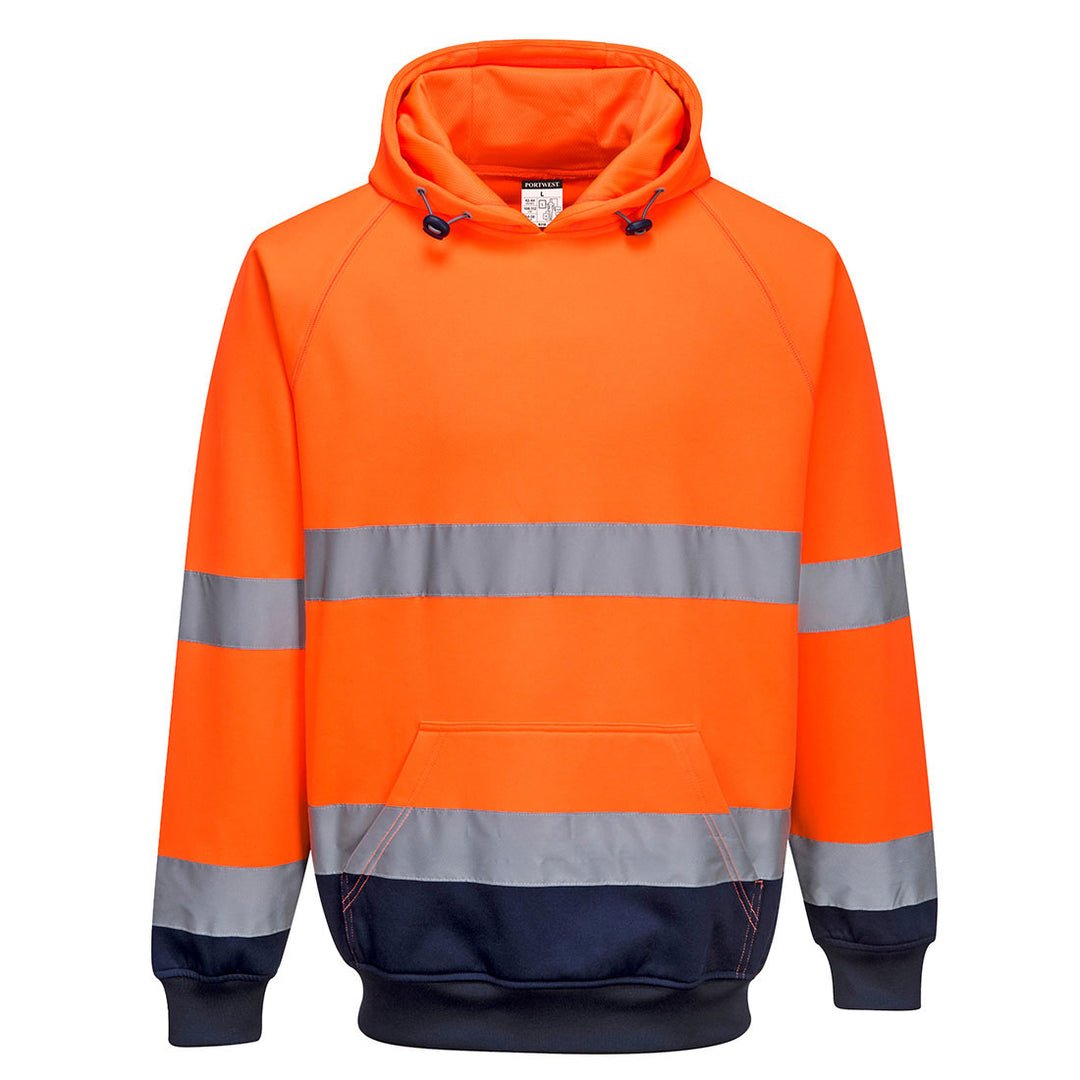 Hi Vis Two Tone Hoodie Orange Navy