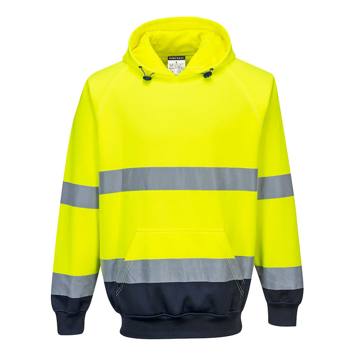 Hi Vis Two Tone Hoodie Yellow Navy