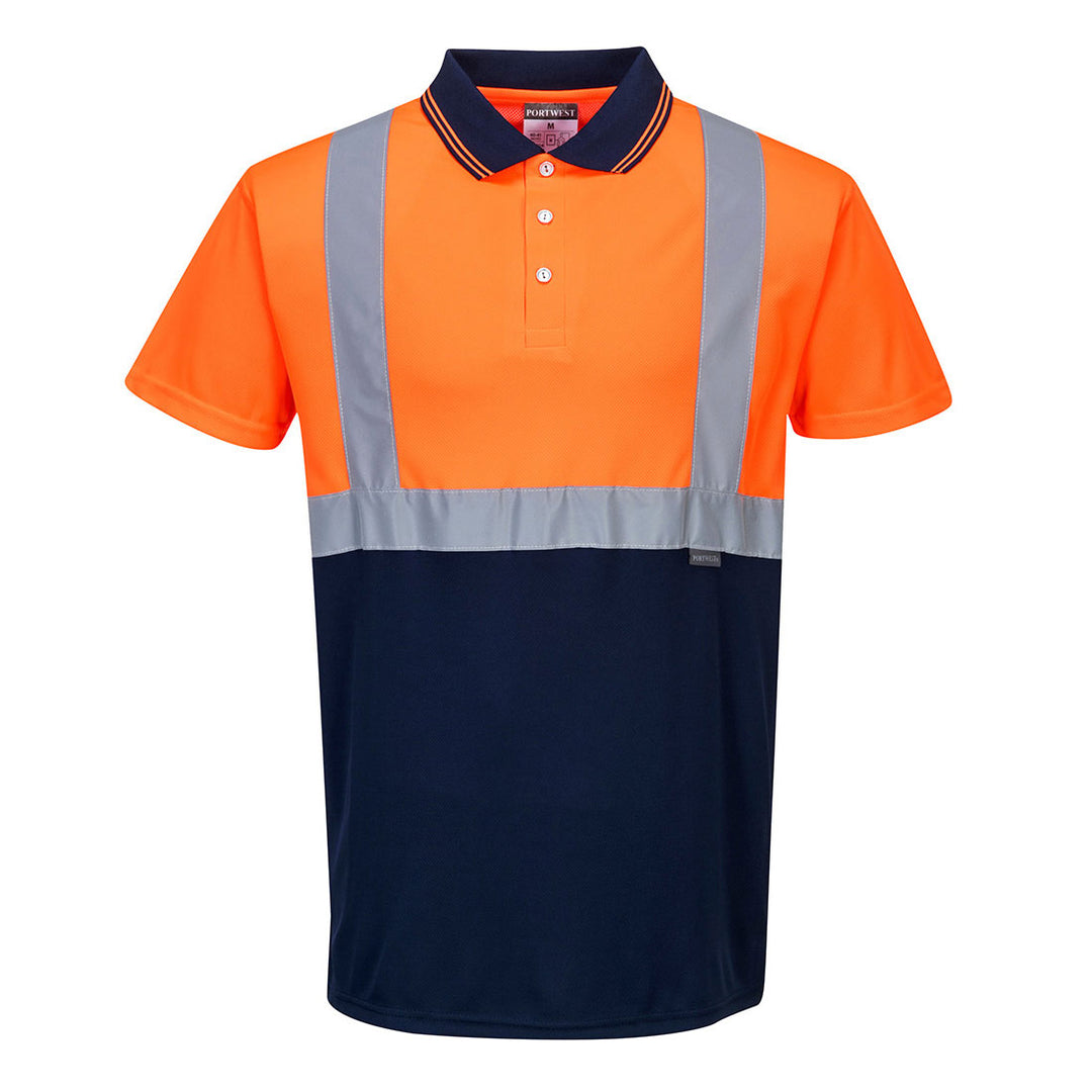 Hi Vis Two Tone Polo Orange Navy