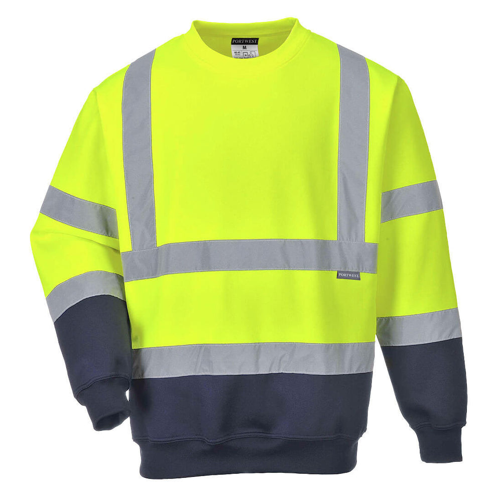 Hi Vis Sweatshirt Two Tone Yellow Navy