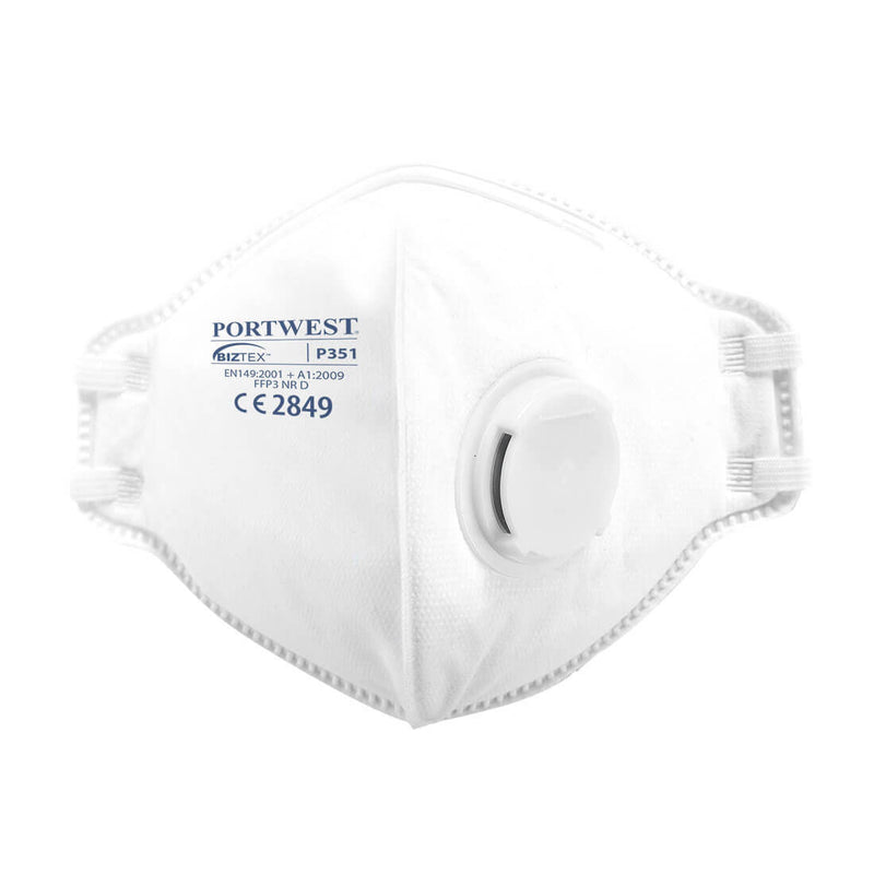 FFP3 Valved Dust Mask Fold Flat Respirator 20 Pack