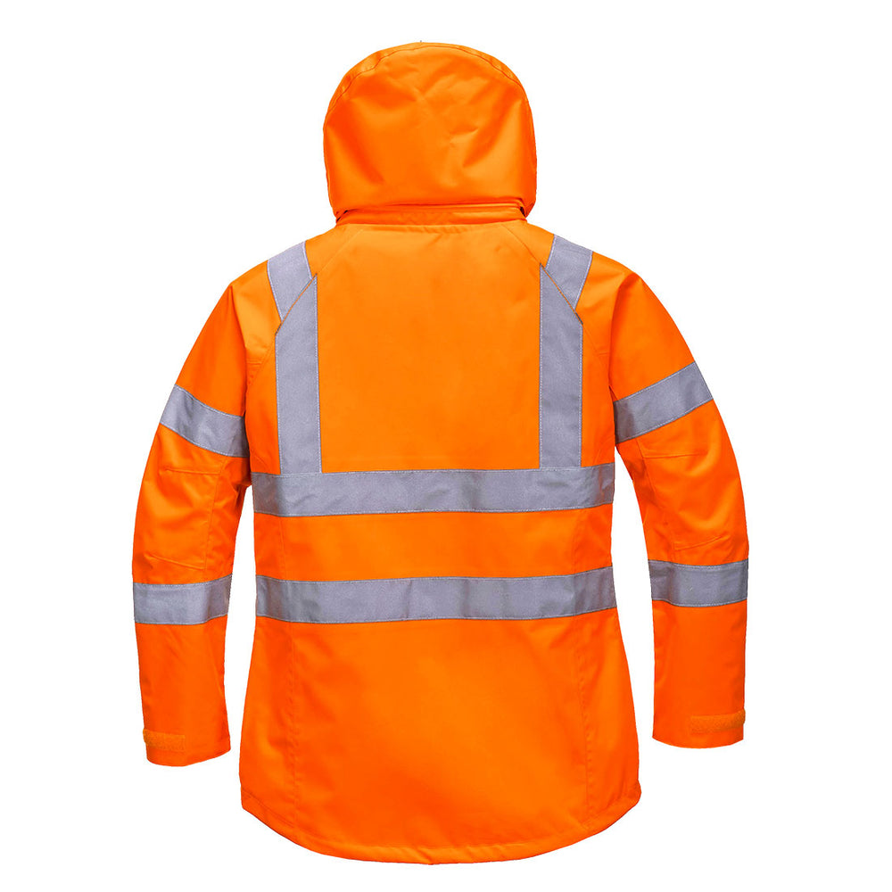 Women's Hi-Vis Breathable Jacket Orange Back