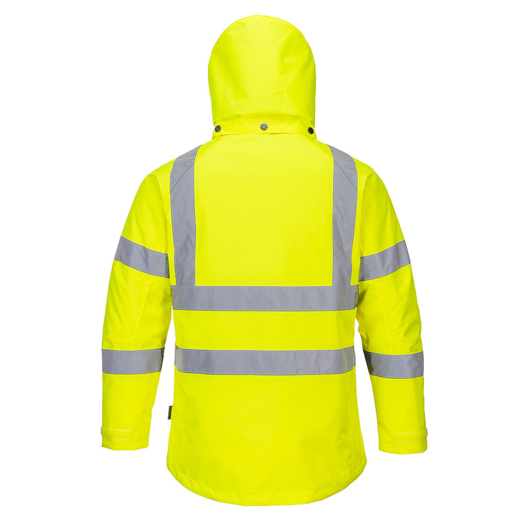 Women's Hi-Vis Winter Jacket Yellow Back