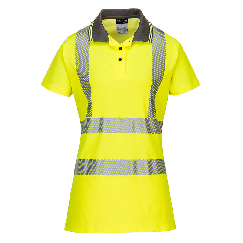 Womens Pro Polo Shirt Yellow/Grey