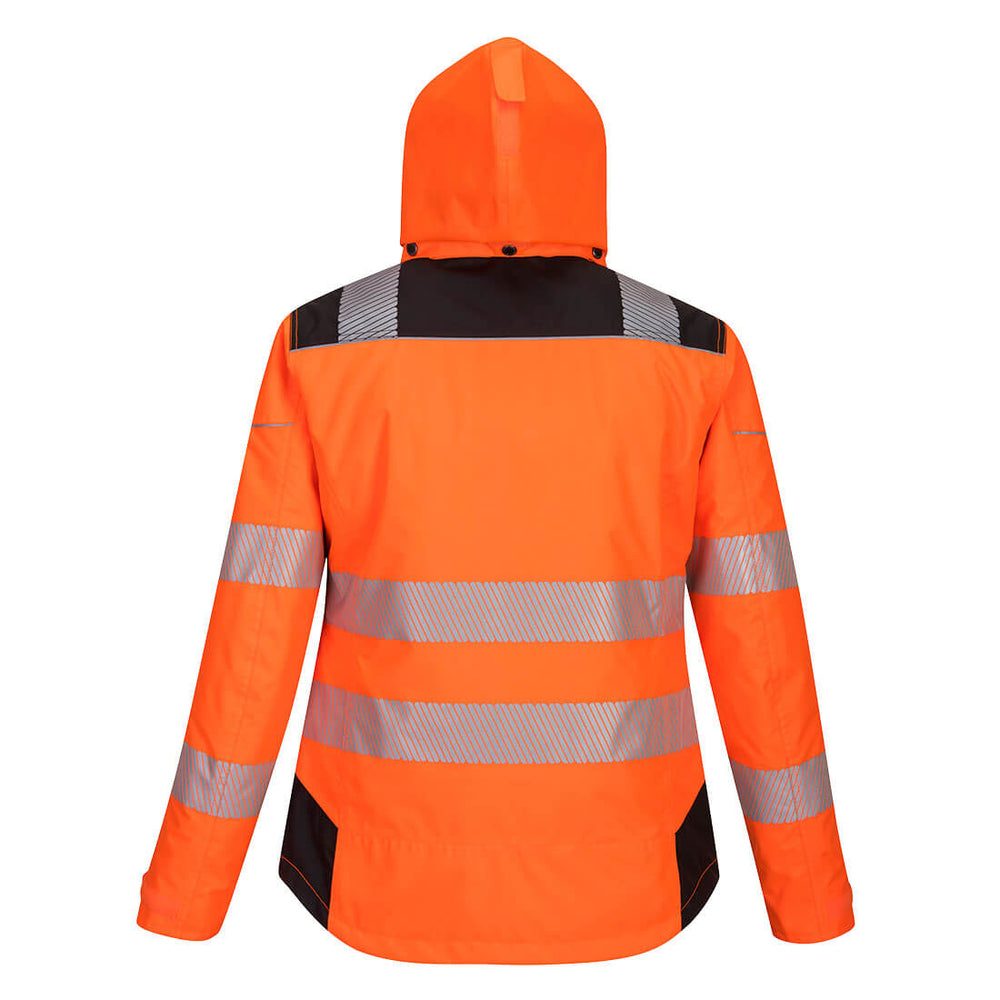 Women's Winter Jacket Orange Black Reverse